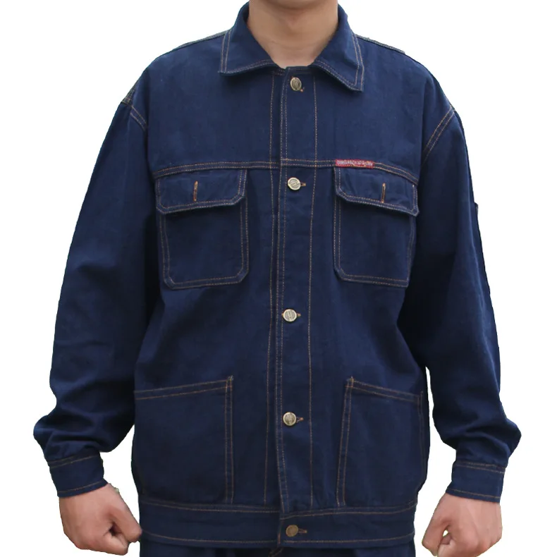 Coveralls men Work Clothing Sets Denim Jackets And Pants Factory Labor