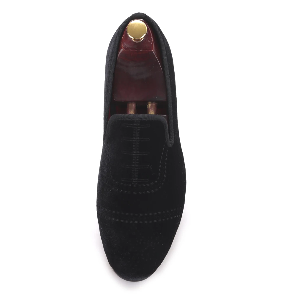 formato scarpe piatto di nuovo velluto USA 17 freeshipping Punch casual uomini mocassini Bullock moda stile Piergitar 4 nero Xc47wqBw