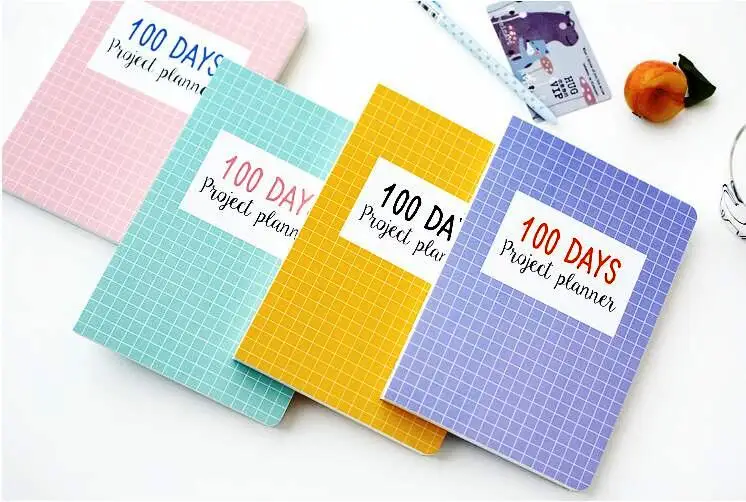 Блокнот планировщик Grid World 100 дней для учебы ежедневника|pocket journal|agenda notebookpaper pocket |