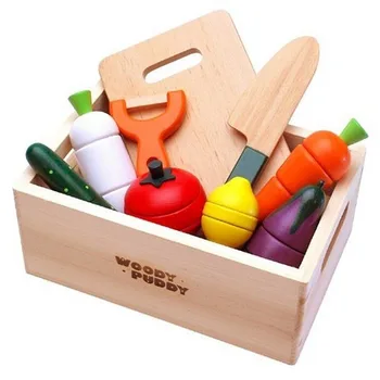 

2017 new kids classic toys Magnetic fruit cut to see wooden box loaded cut to see children's wooden toys at home toys puzzles