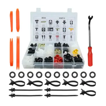

uxcell 328pcs Plastic Clips Push Pin Rivets Fasteners Set Car Bumper Fender Retainer Trim Panel Screws Kit w Removal Tool Cable