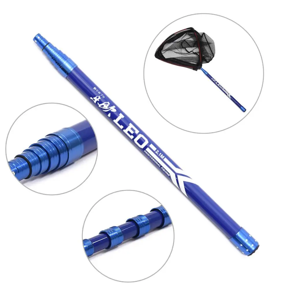 

2.1m Mini Ultra Short Carbon Portable Dip Net Pole High-quality Aluminum Alloy Light Sturdy Good Durability Portability