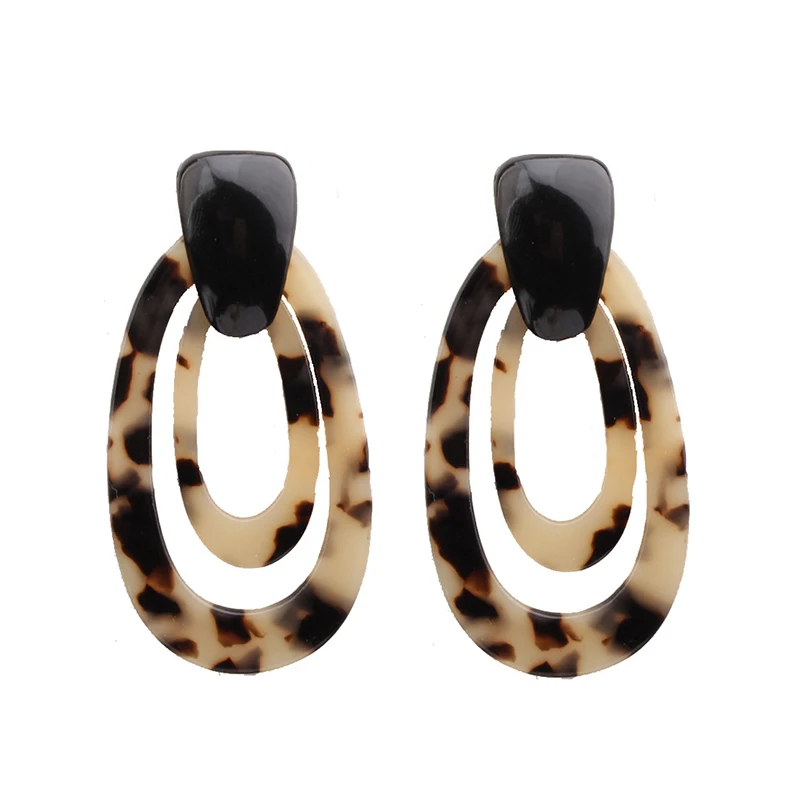 

Donarsei Personality Irregular Acrylic Big Dangle Earrings For Women Resin Acetic Acid Plate Leopard Drop Earrings Bijoux ZA