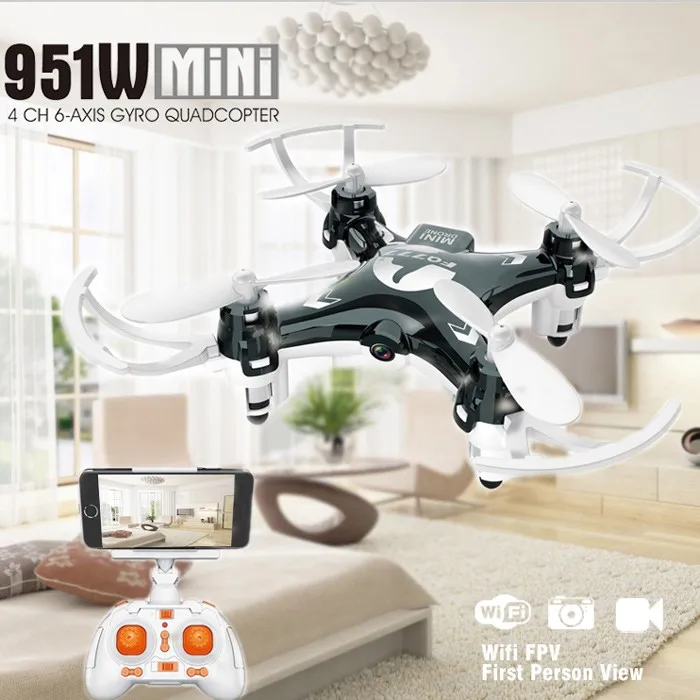 Мини Дрон с камерой 30 Вт HD FQ777 951 вт карманный WiFi FPV 4CH 6 осевой гироскоп RC гоночный