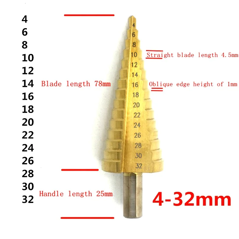 1 шт. Метрическая спиральная флейта Пагода форма отверстие резак 4-32 мм высокоскоростное стальное сверло указанная заточка конической поверхности HSS Ste