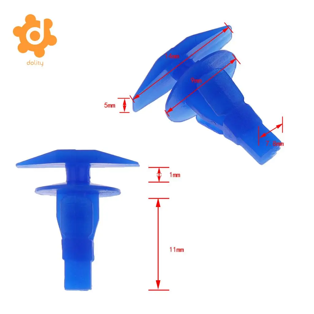 dolity 100 Pieces Car Door Sealing Strip Trim Panel Rivet Fastener 7.8mm Hole