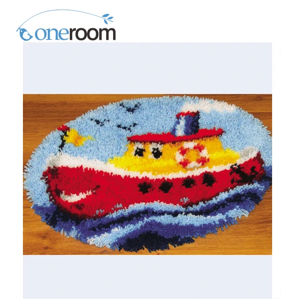 oneroom ZD213 Big Boat Oneroom Hook Rug Kit DIY Unfinished Crocheting