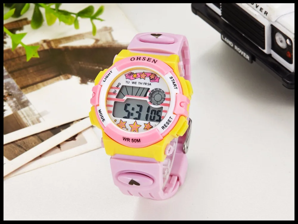 TOP 2017 OHSEN Brand Digital Quartz Watch Children Boy 50M Waterproof Watches Blue Silicone Strap LCD Backlight Alarm Clock (24)