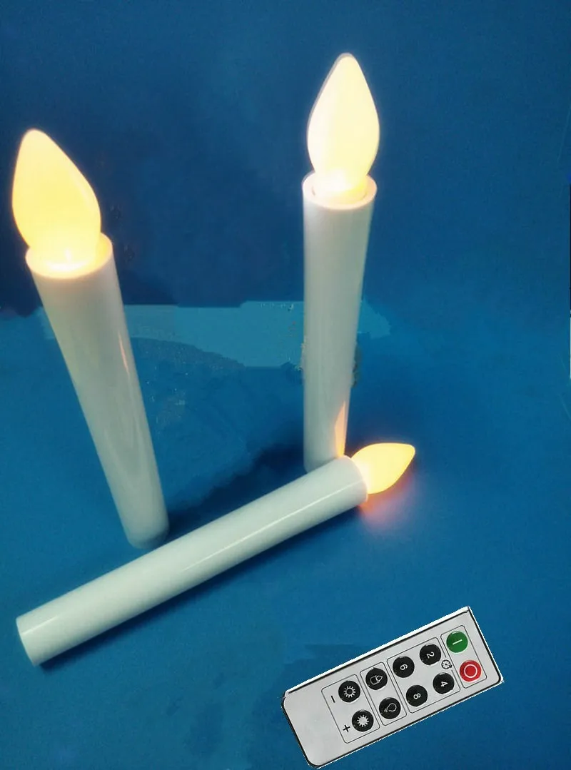 20pcs/lot 10keys Remote controlled Led taper candlestick wedding table