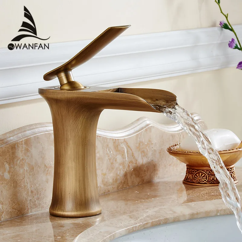 Free shipping Chrome and white color Finish Waterfall Bathroom Faucet