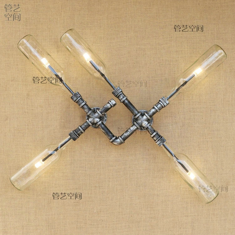 

country bedroom bottle industry sitting room dining-room clothing store retro energy-saving bulb conduit wall lamp