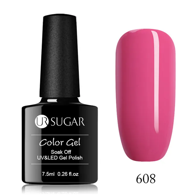 Гель-лак для ногтей ur Sugar, 7,5 мл, топ-покрытие+ Базовое покрытие, основа для УФ-гель-лака, лучший на Ali, стиль, лак для ногтей - Цвет: 608