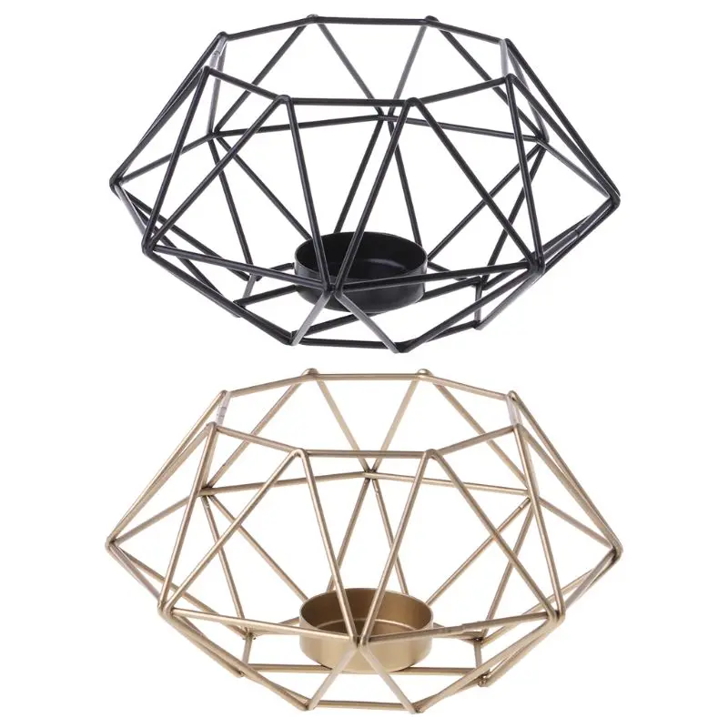 

1 PC Nordic Style 3D Octagon Geometric Metal Candle Tea Light Candlestick Holder Sconce Wedding Home Decor