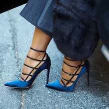 Superficie de Seda dulce Bombas de Punta estrecha Sexy Tacones Altos de Las Mujeres Zapatos de fiesta de Moda Hebilla Hueco Zapatos de tacon alto Párr Mujer