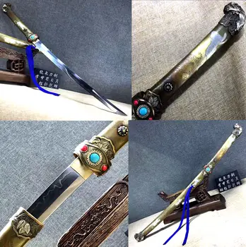 

Tiger Theme Japanese Wakizashi Sword Samurai Katana T10 Steel Clay Tempered Strong/Sharp For BattleB Handle/Scabbard