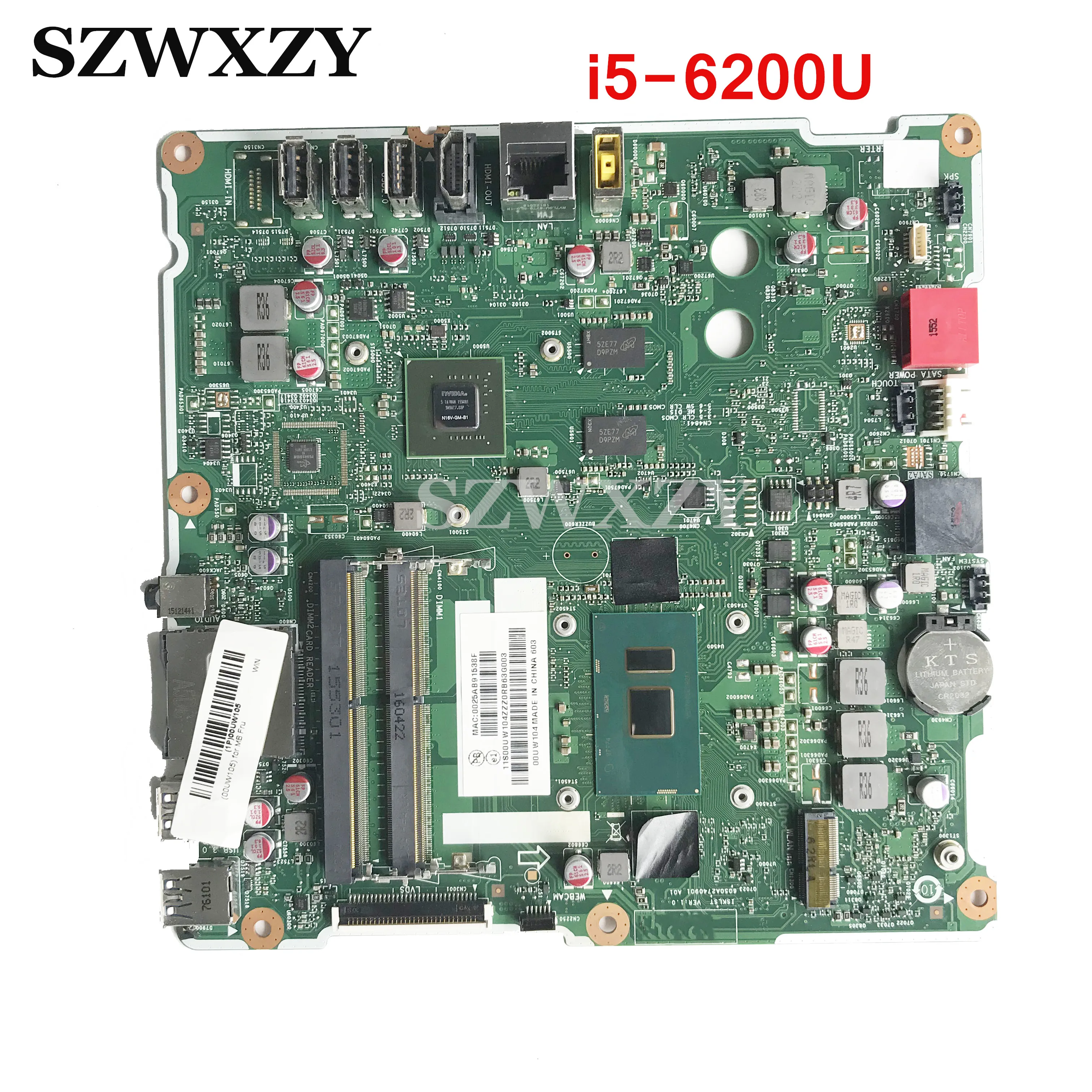 FOR Lenovo AIO 300-22ISU Motherboard With I5-6200U CPU GF920A 2GB GPU FRU 00UW105 00UW104 Full Tested Free Shipping