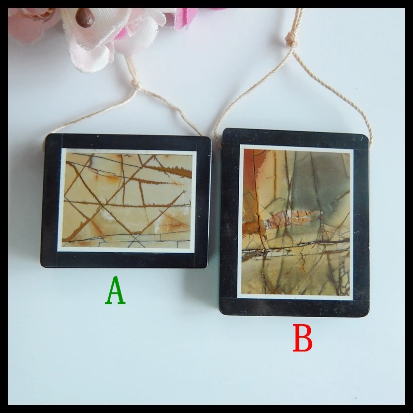

Natural Multi-Color Picasso Jasper,Obsidian Intarsia Semi-precious stones, Jewelry accessories Pendants,43x35x6mm,37x30x7mm41.2