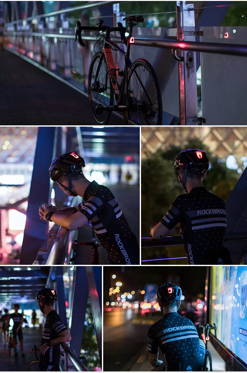 Best ROCKBROS Cycling Bike Light Waterproof Helmet Taillight Lantern Bicycle LED USB Rechargeable Safety Night Riding Bike Rear Light 0