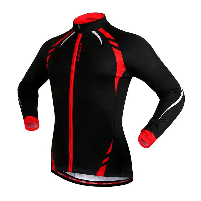 Mens Winter Cycling Jersey Warmer Bike Long Sleeve Fleece Windproof Jacket Tops