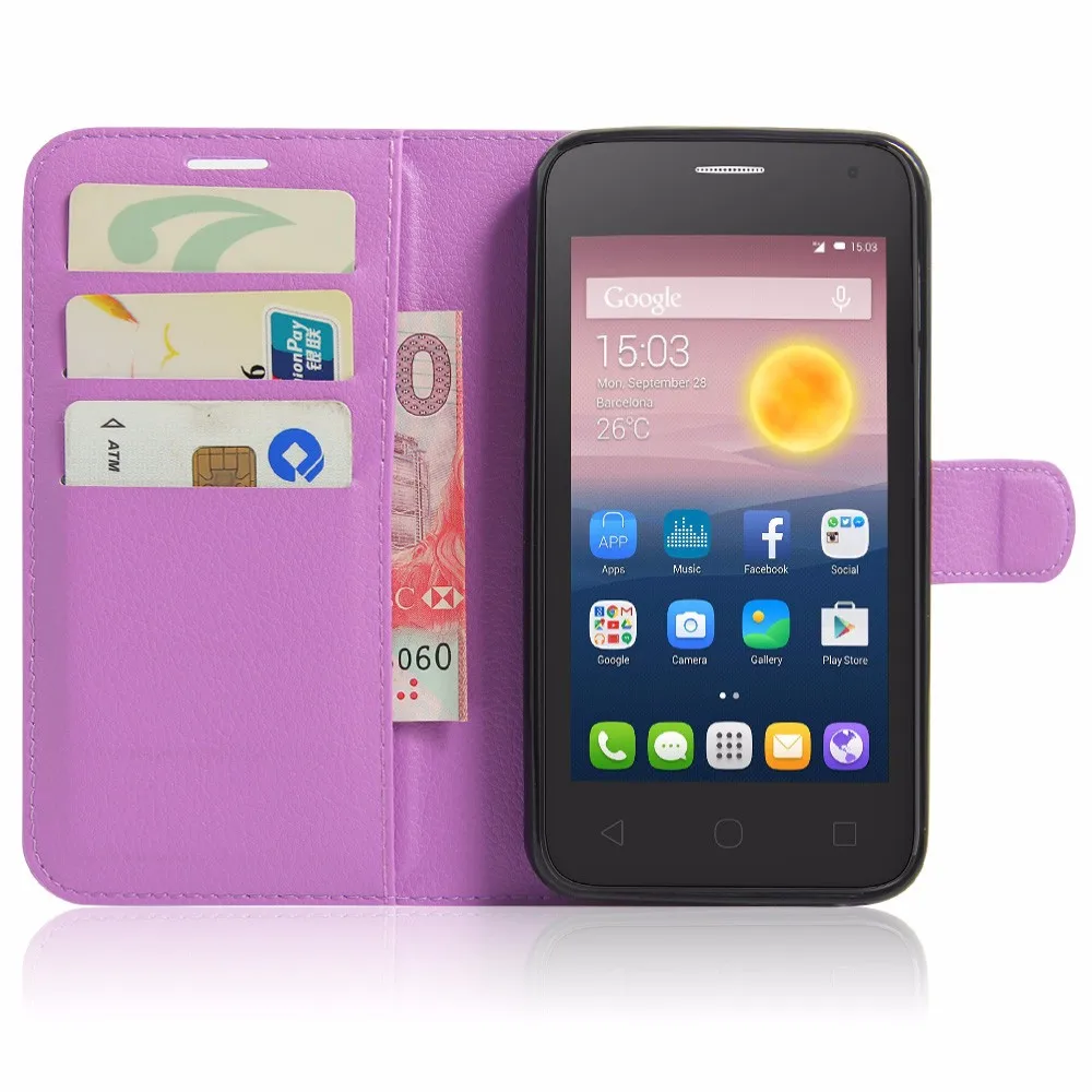 Luxury PU Leather Cover Case For Alcatel One Touch Pixi 4 5.0 OT 5010 5010D Case Flip Protective Phone Back Cover Bag Skin (45)
