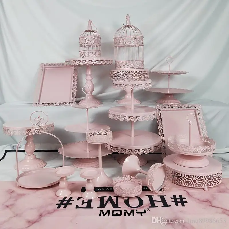 Online Shop Cupcake Set Tray Dessert Cup Fruit Metal Birdcage