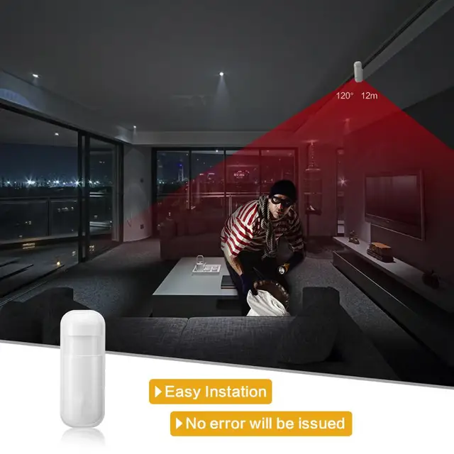 433Mhz Wireless PIR Infrared Motion Sensor Alarm Detector With Flash Led Light for Smart Home Security Alarm System 2