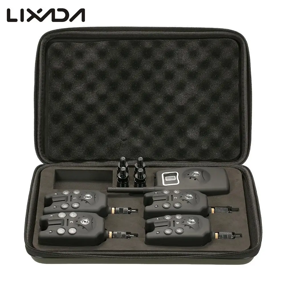 

Lixada Wireless Fishing Bite Alarms Set Digital Fishing Alarm Kit LED Alarm Indicator Alert Bell Receiver Carp Fishing Tackle