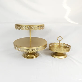 

2Pcs New Style Gold Decorating Supply Wedding Crystal Wholesale Cake Stand