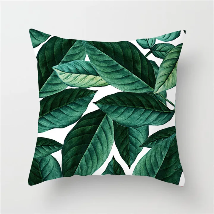 Fuwatacchi Green Cactus Cushion Cover Tropical Plant Pillow Cover for Home Chair Sofa Decorative Pillows Birds Pillowcases - Цвет: PC02926