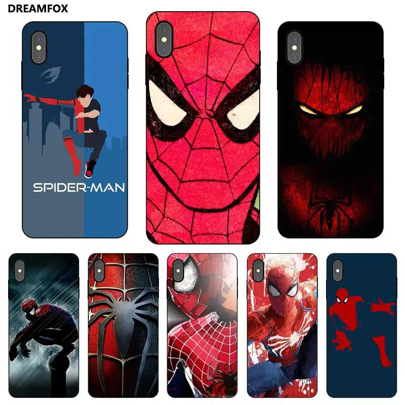 P203 Spiderman Flying Black Silicone Case Cover For Apple iPhone 11 Pro XR XS Max X 8 7 6 6S Plus 5 5S SE |