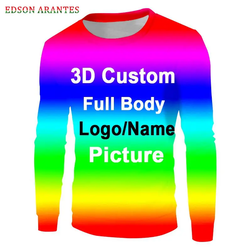 

Custom Sweatshirts Men Women Pullovers 3d Print Add Design Your Own Logo Text Image Long Sleeve Tracksuits Tops Plus Size S-6XL