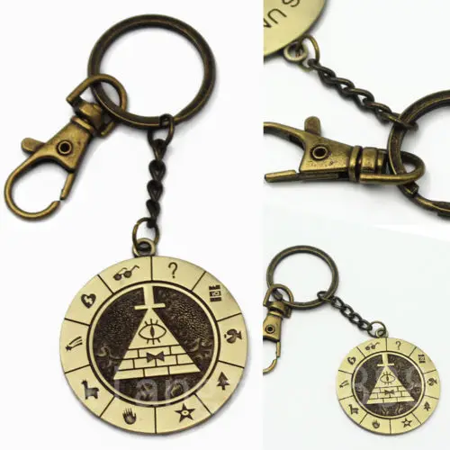 Gravity Falls Bill Cipher BOSS Keychain Brozen Metal Pendant Anime Gift New