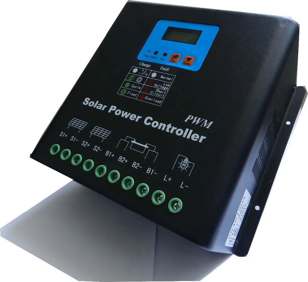 LCD display Dual input PWM photovoltaic 50A 48V solar charge controller