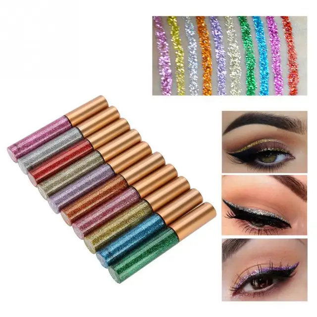 Buy 10pcs Glitter Eyeliner Set Eyes Makeup Liner