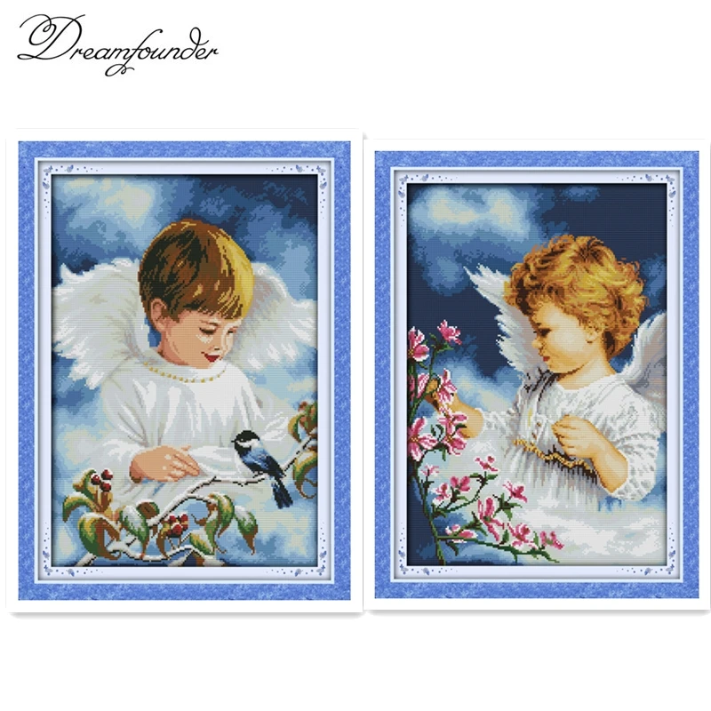 Набор для вышивки крестиком cherub с рисунком|handmade needlework|embroidery diycross stitch kits |