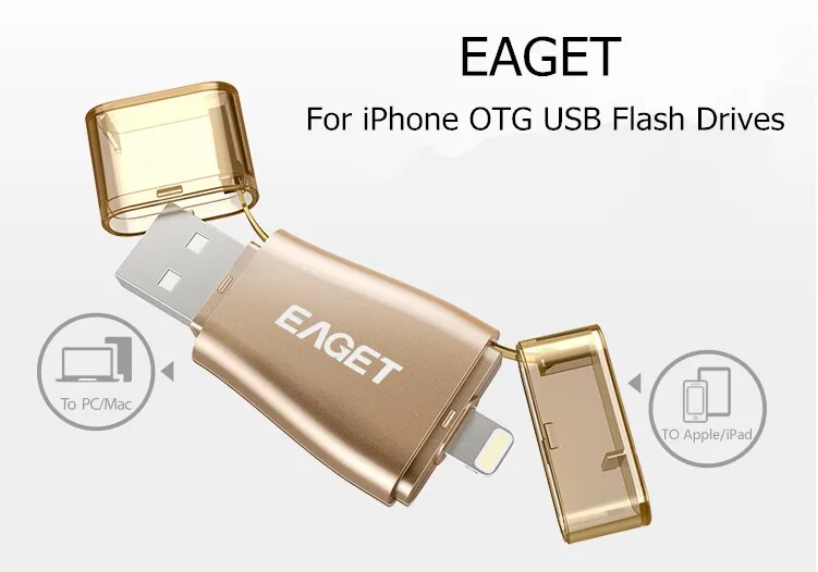 EAGET I50 для iPhone OTG USB 3,0 флеш-накопители 128 Гб 64 ГБ 32 ГБ Расширение емкости для iPhone/iPad/iPod, микро-флеш-накопитель для ПК/MAC