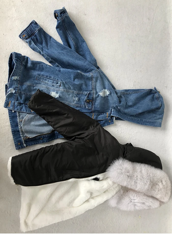 Women Denim Jacket With Fur hood Women Autumn Winter Denim Jacket Warm Upset Jacket Vintage Long Sleeve Loose Jeans Coat Outwear