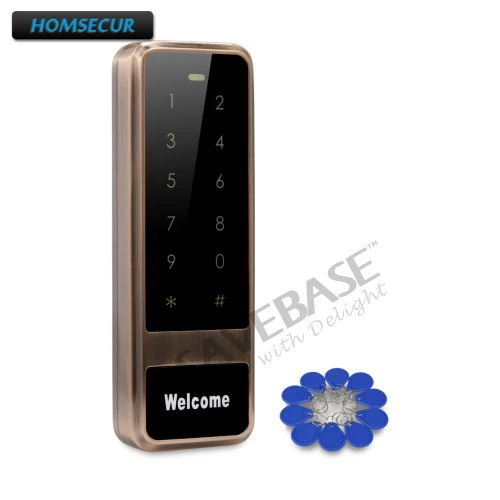 

HOMSECUR Waterproof Touch Keypad 13.56Mhz IC Proximity Reader Access Control+10* Keyfobs