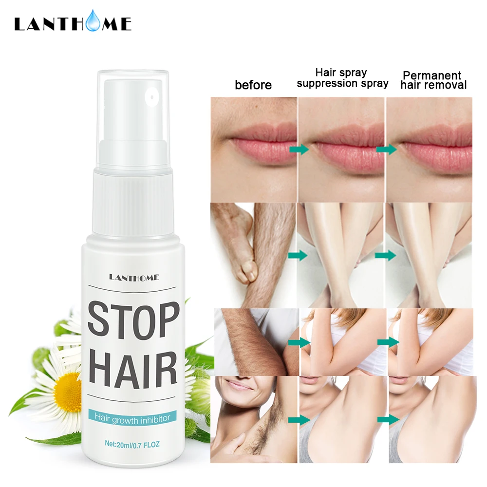 

Permanent Stop Hair Growth Inhibitor Pubic Hair Body Hair Removal Treatment Spray Facial Hair Remover for Women Repair Smooth