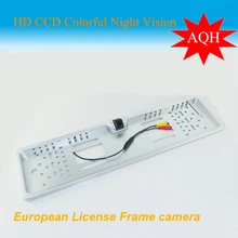 Waterproof European License Plate Frame Rear View Camera Auto Car Reverse Backup Parking Rearview Camera Night Vision 170 degree