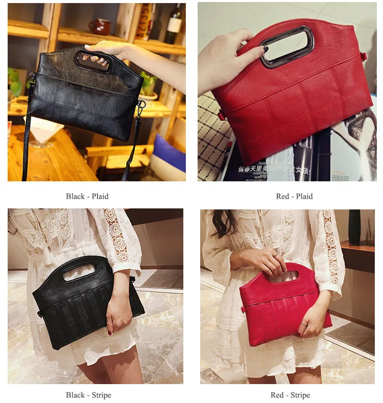 MJ Women's Handbag PU Leather Shoulder Bag Fashion Top-Handle Bags Korean Style Crossbody Bag Female Vintage Soft Leather Clutch (44)