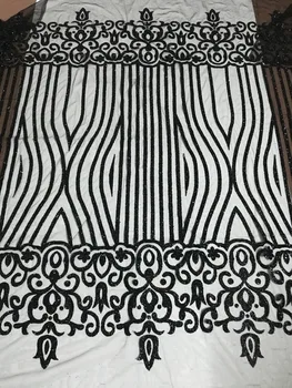 

Black Gold silver colour Embroidery design African Nigerian Guipure Lace Fabric with glitter Nigerian Guipure Lace Fabric
