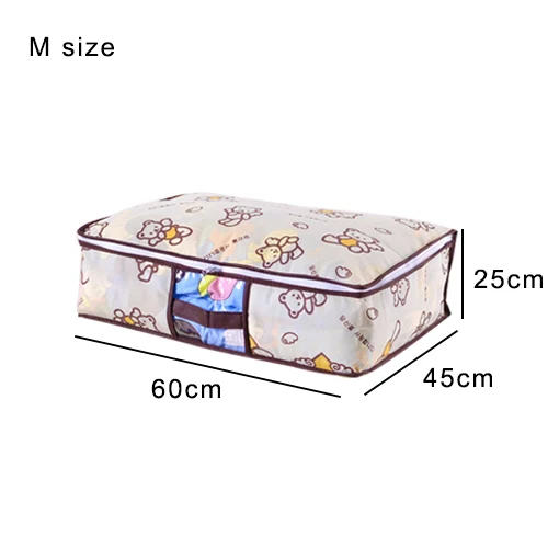 Портативный сумка для хранения одежды органайзер для шкафа, гардероба одежды сумка для хранения для Стёганое одеяло Одеяло постельные принадлежности Костюмы сумка дропшиппинг - Цвет: bear-M