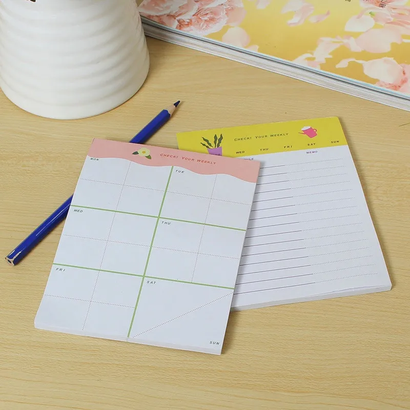 

Kicute 40pcs Weekly Daily Schedule Book Organiser Planner Desk Table Business Work Plan Notepad Filofax For Office School Supply