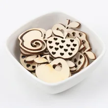 Натуральный Деревянный узор в виде яблока Скрапбукинг художественная коллекция для рукоделия аксессуары для шитья украшения дома 30 мм 20 шт