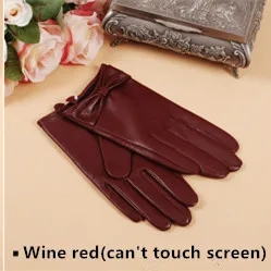 Женские кожаные перчатки Gours, черные перчатки из натуральной козьей кожи, с возможностью работы с сенсорным экраном, GSL002, зима - Цвет: Wine red