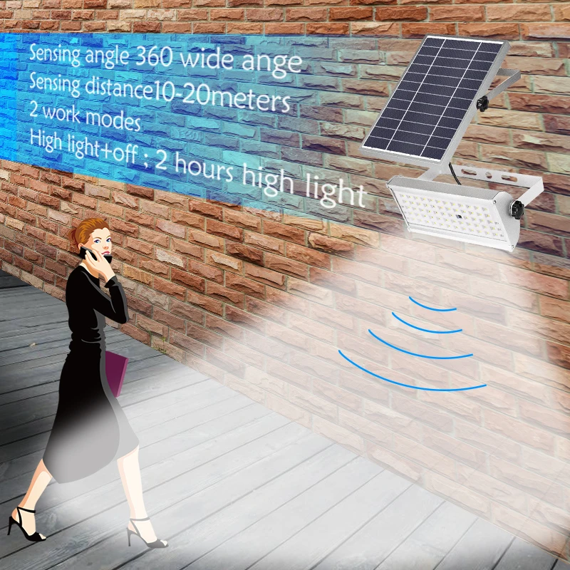 1500lm солнечные огни Открытый сад водонепроницаемая лампа освещение 65 светодиодов два режима работы с пультом дистанционного управления датчик движения свет