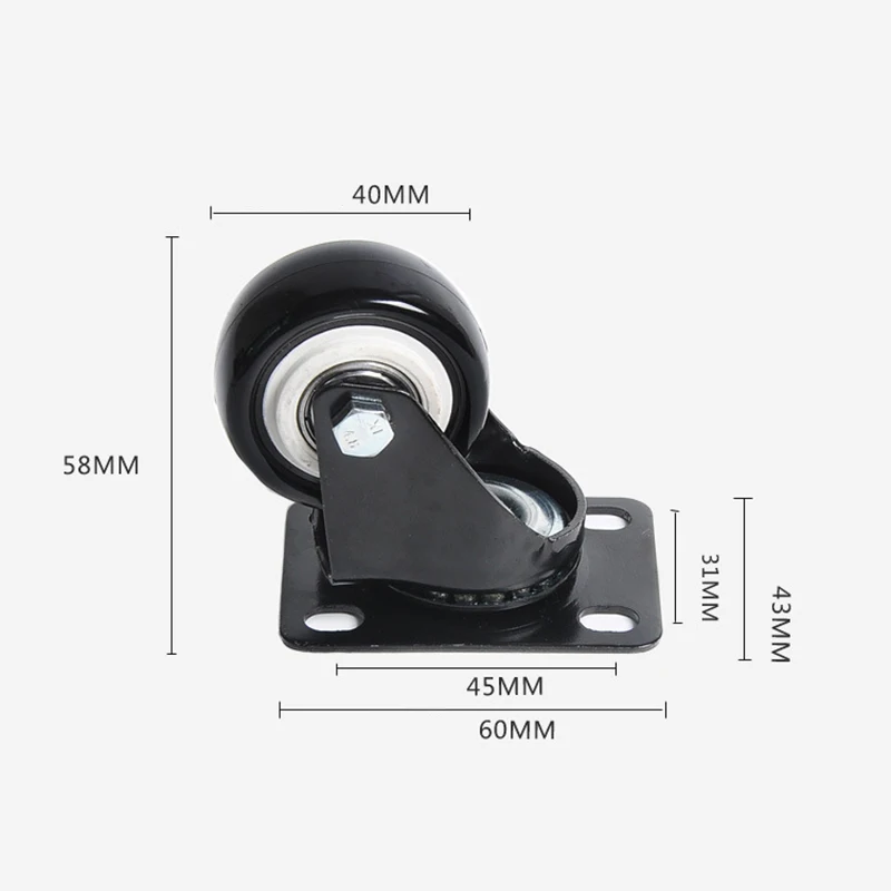 

4PCS Office Chair Caster Wheels 1.5/2 Inch Swivel Rubber Caster Wheels Replacement Soft Safe Rollers Furniture Hardware