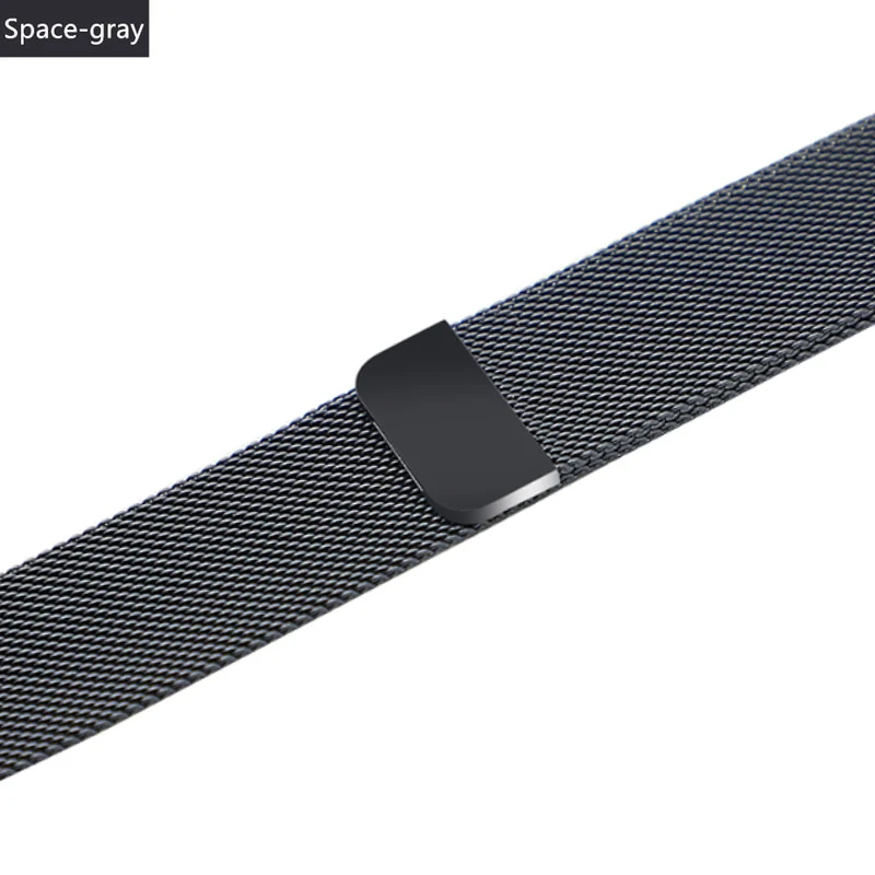 Ремешок для apple watch 4 3 5 42mm 44mm apple watch band Миланская петля металлическая сетка ремешок для часов iwatch series 5 4 - Цвет ремешка: Space gray