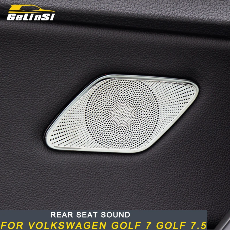 Gelinsi For Volkswagen Golf 7 Golf 7.5 Car Styling Rear Seat Sound Loudspeaker Circle Cover Frame Sticker Interior Accessories